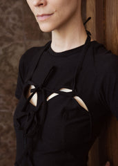 NURA tie-up nursing top with long sleeves