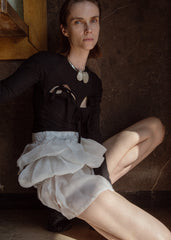 NURA tie-up nursing top with long sleeves