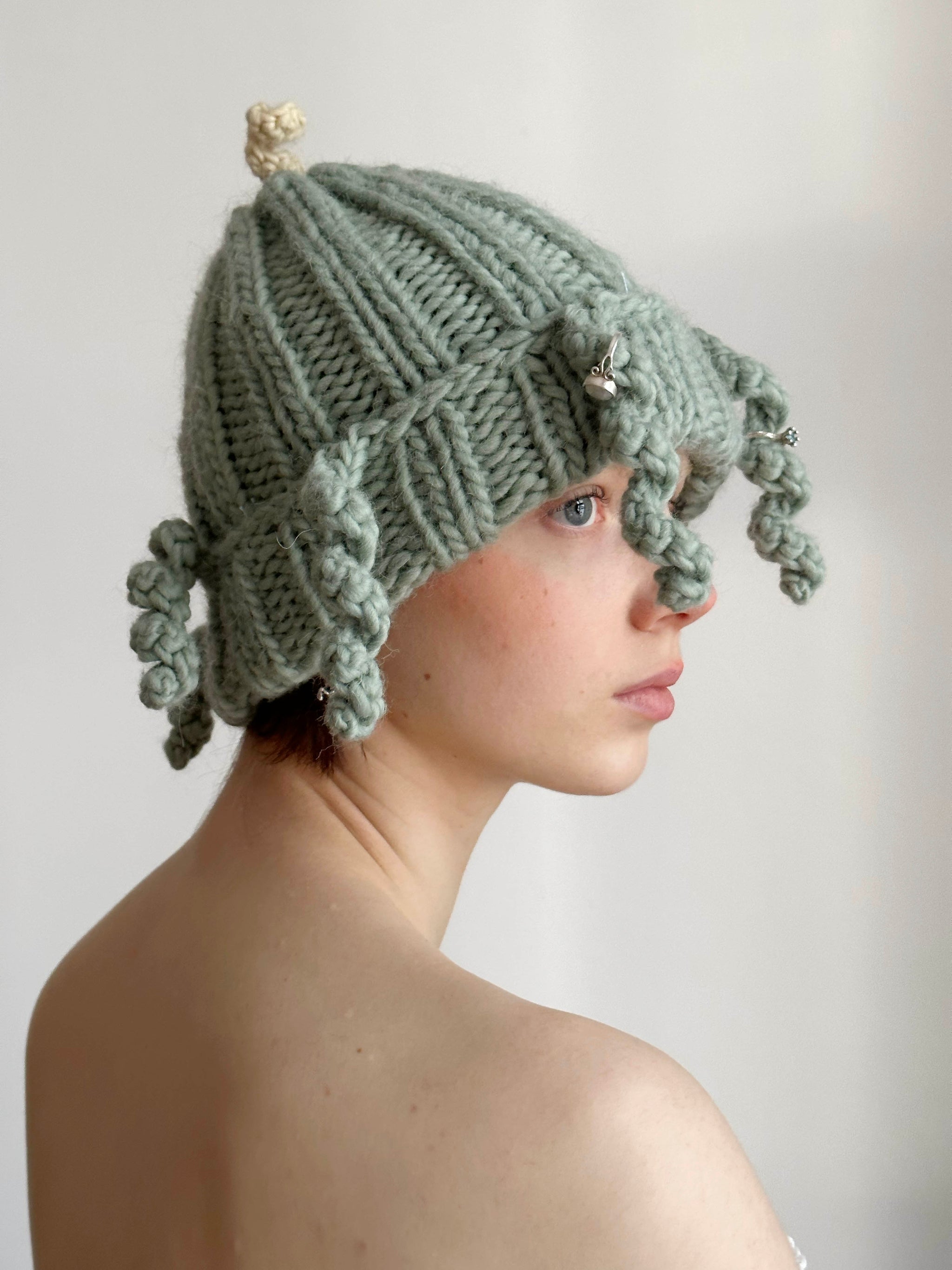 Medusa hand-knitted beanie
